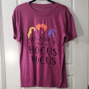 Dark Pink Hocus Pocus Graphic T-Shirt - Medium